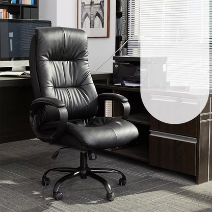 Modern Padded Arms Office Chair Leather Tilt Mechanism Chair with Wheels