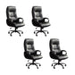 Modern Padded Arms Office Chair Leather Tilt Mechanism Chair with Wheels