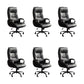 Modern Padded Arms Office Chair Leather Tilt Mechanism Chair with Wheels