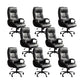 Modern Padded Arms Office Chair Leather Tilt Mechanism Chair with Wheels