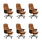 Modern Padded Arms Office Chair Leather Tilt Mechanism Chair with Wheels
