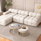 37" Wide Contemporary Sofa Fabric Tufted White Standard Seating