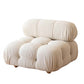 37" Wide Contemporary Sofa Fabric Tufted White Standard Seating