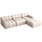 37" Wide Contemporary Sofa Fabric Tufted White Standard Seating