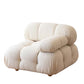37" Wide Contemporary Sofa Fabric Tufted White Standard Seating