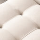 37" Wide Contemporary Sofa Fabric Tufted White Standard Seating