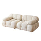 37" Wide Contemporary Sofa Fabric Tufted White Standard Seating