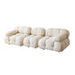 37" Wide Contemporary Sofa Fabric Tufted White Standard Seating