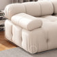 37" Wide Contemporary Sofa Fabric Tufted White Standard Seating
