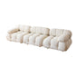 37" Wide Contemporary Sofa Fabric Tufted White Standard Seating