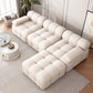37" Wide Contemporary Sofa Fabric Tufted White Standard Seating