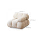 37" Wide Contemporary Sofa Fabric Tufted White Standard Seating