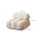 37" Wide Contemporary Sofa Fabric Tufted White Standard Seating