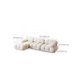 37" Wide Contemporary Sofa Fabric Tufted White Standard Seating