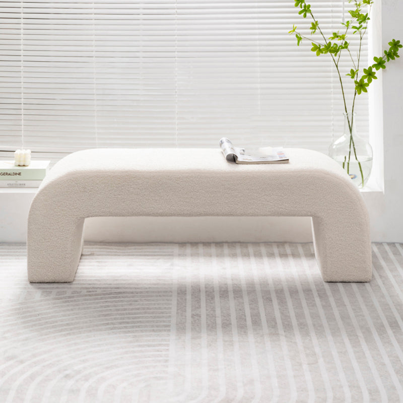 Modern Entryway Bench Solid Wood Seating Bench with Upholstered 31"L x 15"W x 17"H White Clearhalo 'Benches' 'Chairs & Seating' 'furn' 'furn_benches' 'Furniture' 'Living Room Furniture' 7488300