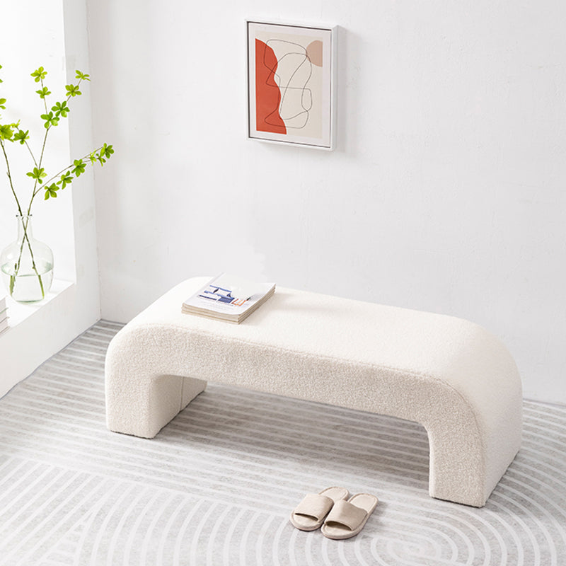 Modern Entryway Bench Solid Wood Seating Bench with Upholstered White Clearhalo 'Benches' 'Chairs & Seating' 'furn' 'furn_benches' 'Furniture' 'Living Room Furniture' 7488301