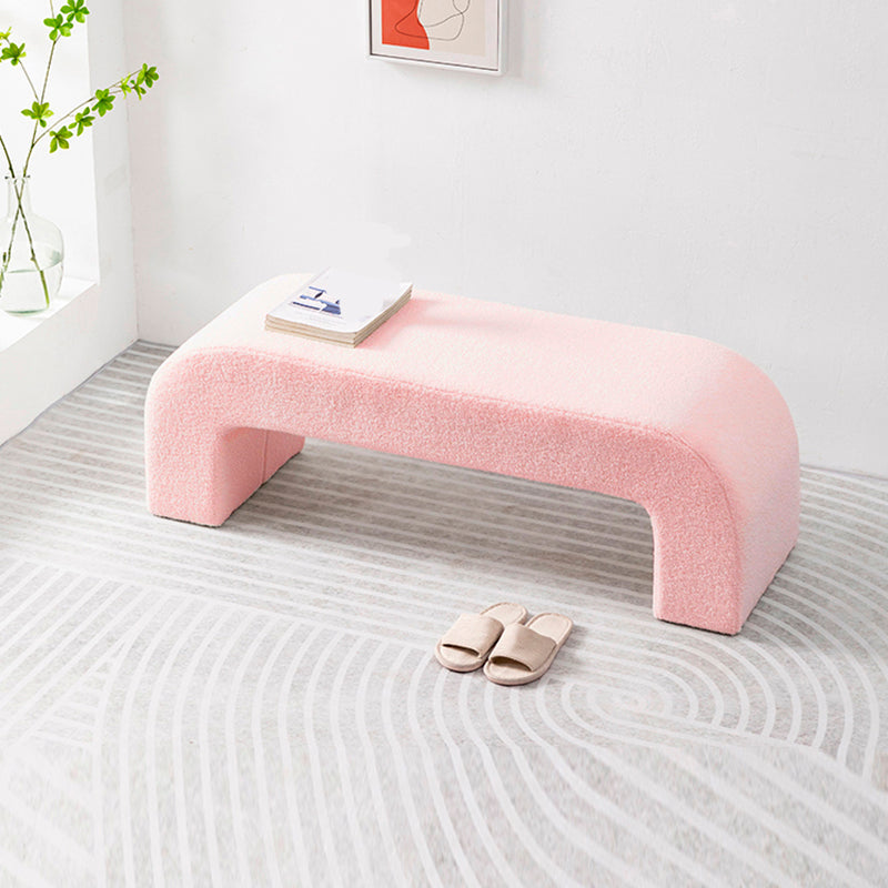 Modern Entryway Bench Solid Wood Seating Bench with Upholstered 31"L x 15"W x 17"H Pink Clearhalo 'Benches' 'Chairs & Seating' 'furn' 'furn_benches' 'Furniture' 'Living Room Furniture' 7488306