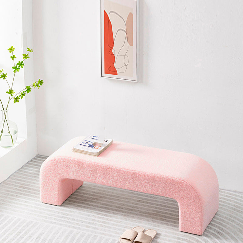 Modern Entryway Bench Solid Wood Seating Bench with Upholstered Pink Clearhalo 'Benches' 'Chairs & Seating' 'furn' 'furn_benches' 'Furniture' 'Living Room Furniture' 7488307