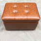 Footstools Genuine Leather Storage Ottomans 15.6 Inch Rectangle Foot Stool