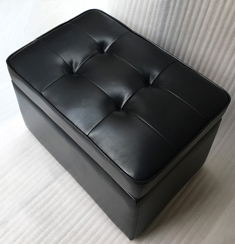 フットスツール本革のストレージオットマン15.6インチ長方形の足便