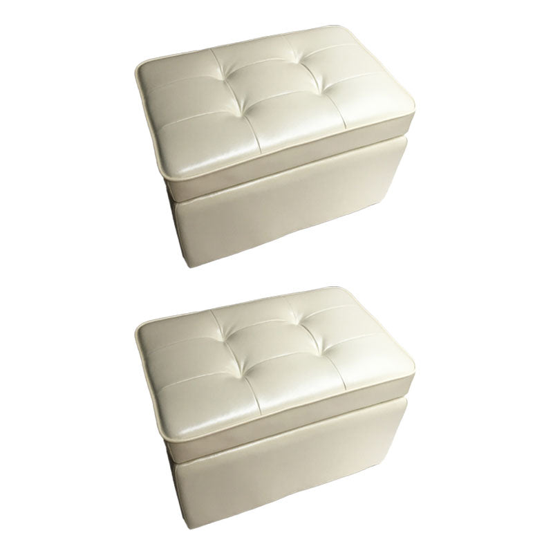 フットスツール本革のストレージオットマン15.6インチ長方形の足便