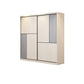 Coastal Style Wardrobe Cabinet Wooden Sliding Door Storage Cabinet