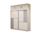Coastal Style Wardrobe Cabinet Wooden Sliding Door Storage Cabinet