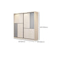 Coastal Style Wardrobe Cabinet Wooden Sliding Door Storage Cabinet