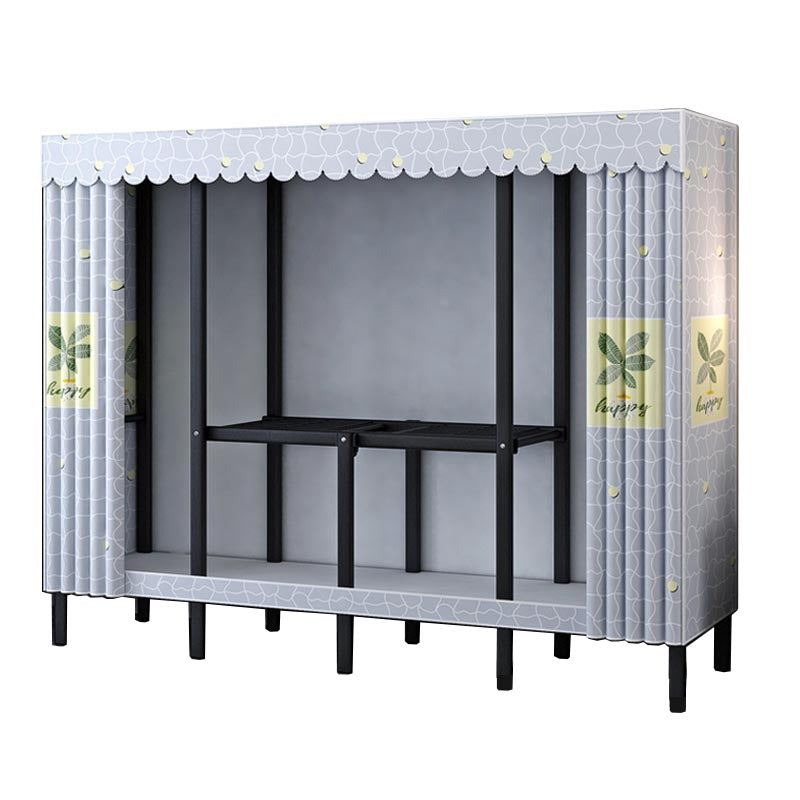 Armario de metal y tela Estilo industrial de dormitorio Rectangular Armario