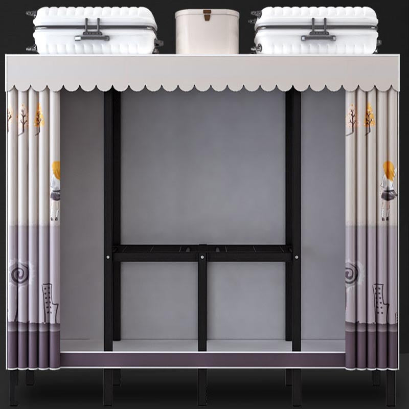 Armario de metal y tela Estilo industrial de dormitorio Rectangular Armario