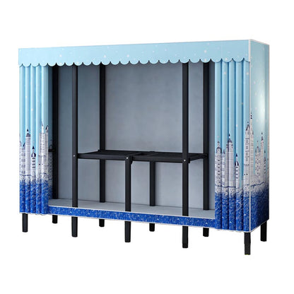 Armario de metal y tela Estilo industrial de dormitorio Rectangular Armario