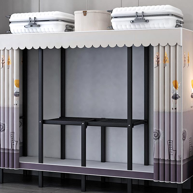 Armario de metal y tela Estilo industrial de dormitorio Rectangular Armario