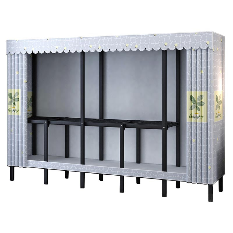 Armario de metal y tela Estilo industrial de dormitorio Rectangular Armario