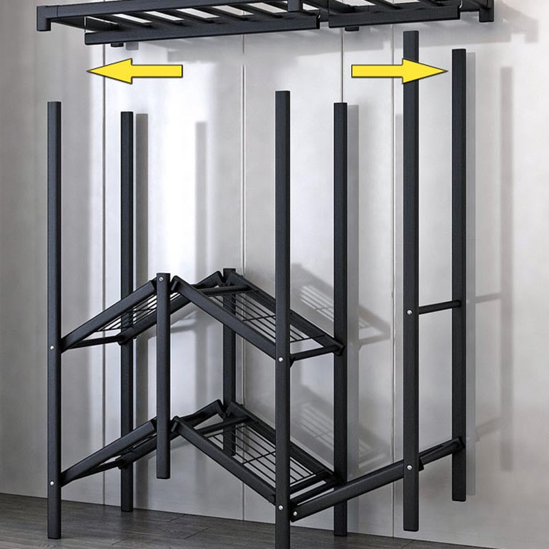 Armario de metal y tela Estilo industrial de dormitorio Rectangular Armario