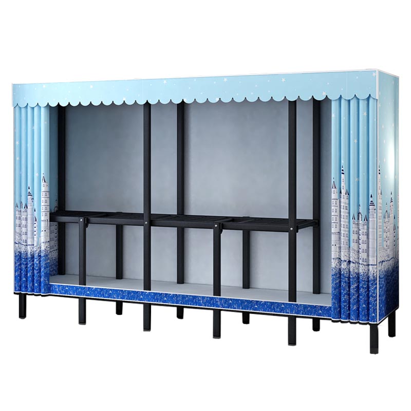 Armario de metal y tela Estilo industrial de dormitorio Rectangular Armario