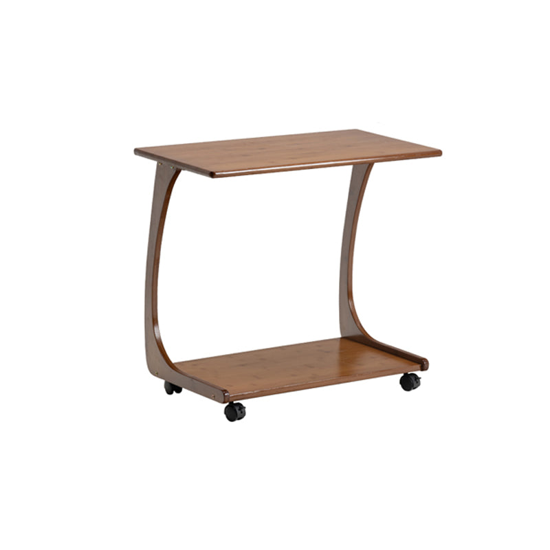 Modern Brown Side Table Rectangular C Table with Shelf for Living Room 28"L x 16"W x 26"H 1 Clearhalo 'Coffee & Accent Tables' 'End & Side Tables' 'end_side_tables' 'furn' 'furn_end_side_tables' 'Furniture' 'Living Room Furniture' 7488615