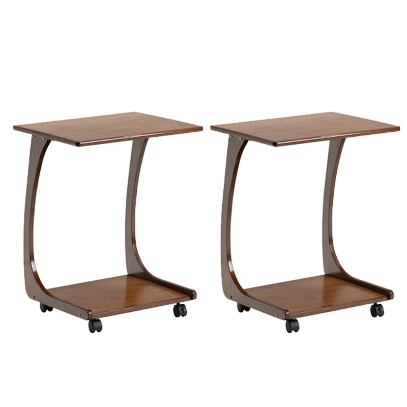 Modern Brown Side Table Rectangular C Table with Shelf for Living Room 19.7"L x 15.7"W x 25.2"H 2 Clearhalo 'Coffee & Accent Tables' 'End & Side Tables' 'end_side_tables' 'furn' 'furn_end_side_tables' 'Furniture' 'Living Room Furniture' 7488624