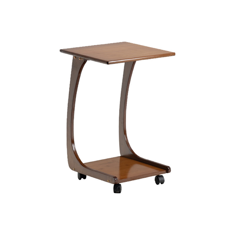 Modern Brown Side Table Rectangular C Table with Shelf for Living Room 15.7"L x 15.7"W x 25.2"H 1 Clearhalo 'Coffee & Accent Tables' 'End & Side Tables' 'end_side_tables' 'furn' 'furn_end_side_tables' 'Furniture' 'Living Room Furniture' 7488626