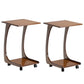 Modern Brown Side Table Rectangular C Table with Shelf for Living Room 15.7"L x 15.7"W x 25.2"H 2 Clearhalo 'Coffee & Accent Tables' 'End & Side Tables' 'end_side_tables' 'furn' 'furn_end_side_tables' 'Furniture' 'Living Room Furniture' 7488628