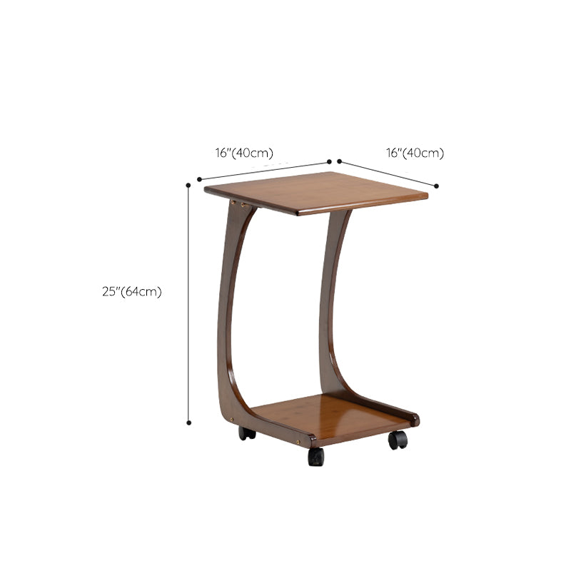 Modern Brown Side Table Rectangular C Table with Shelf for Living Room Clearhalo 'Coffee & Accent Tables' 'End & Side Tables' 'end_side_tables' 'furn' 'furn_end_side_tables' 'Furniture' 'Living Room Furniture' 7488630