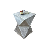 17.5 Tall Block Side Table Modernistic Metal Side End Snack Table Clearhalo 'Coffee & Accent Tables' 'End & Side Tables' 'end_side_tables' 'furn' 'furn_end_side_tables' 'Furniture' 'Living Room Furniture' 7488725