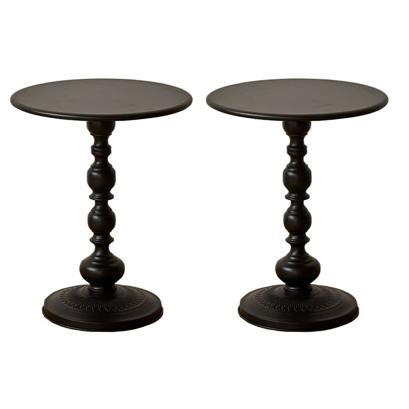 20.5" Tall Metal Pedestal End Table Round Accent Side Table in Black/White Black 2 Clearhalo 'Coffee & Accent Tables' 'End & Side Tables' 'end_side_tables' 'furn' 'furn_end_side_tables' 'Furniture' 'Living Room Furniture' 7488730