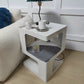 21.7" Tall Block End Table 3-Tier Metal Accent Side Table for Living Room Clearhalo 'Coffee & Accent Tables' 'End & Side Tables' 'end_side_tables' 'furn' 'furn_end_side_tables' 'Furniture' 'Living Room Furniture' 7488748