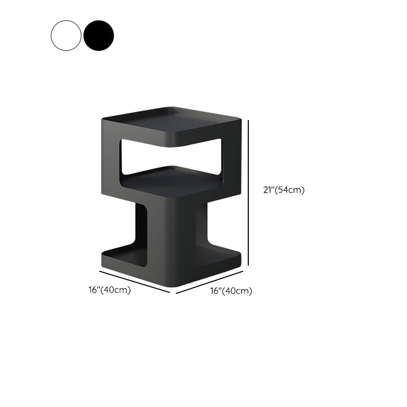 21.7" Tall Block End Table 3-Tier Metal Accent Side Table for Living Room Clearhalo 'Coffee & Accent Tables' 'End & Side Tables' 'end_side_tables' 'furn' 'furn_end_side_tables' 'Furniture' 'Living Room Furniture' 7488757