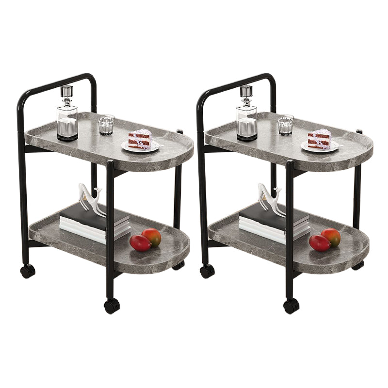 Black Metal 3 Legs Side Table Modernistic Sofa Side Accent Table with Shelf 24"L x 16"W x 27"H Gray 2 Clearhalo 'Coffee & Accent Tables' 'End & Side Tables' 'end_side_tables' 'furn' 'furn_end_side_tables' 'Furniture' 'Living Room Furniture' 7488823