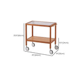 25.2" Wide Rectangular Glass End Slide Table Brown Cherry Side Table with Storage Clearhalo 'Coffee & Accent Tables' 'End & Side Tables' 'end_side_tables' 'furn' 'furn_end_side_tables' 'Furniture' 'Living Room Furniture' 7488859