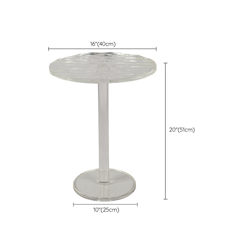 Pedestal 20" Tall End Table Round Clear Acrylic Sofa Side Accent Table Clearhalo 'Coffee & Accent Tables' 'End & Side Tables' 'end_side_tables' 'furn' 'furn_end_side_tables' 'Furniture' 'Living Room Furniture' 7488871