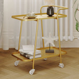 Rectangular Metal End Table with Casters Glam 22.8" Tall Side Table with Shelf Clearhalo 'Coffee & Accent Tables' 'End & Side Tables' 'end_side_tables' 'furn' 'furn_end_side_tables' 'Furniture' 'Living Room Furniture' 7488885