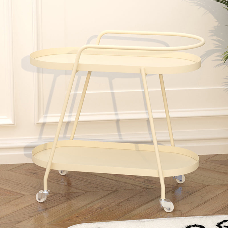 2-Tier Metal Side Table with Casters 22.8" Tall Tray Top End Table Clearhalo 'Coffee & Accent Tables' 'End & Side Tables' 'end_side_tables' 'furn' 'furn_end_side_tables' 'Furniture' 'Living Room Furniture' 7488889