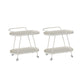 2-Tier Metal Side Table with Casters 22.8" Tall Tray Top End Table White 2 Oval Clearhalo 'Coffee & Accent Tables' 'End & Side Tables' 'end_side_tables' 'furn' 'furn_end_side_tables' 'Furniture' 'Living Room Furniture' 7488891